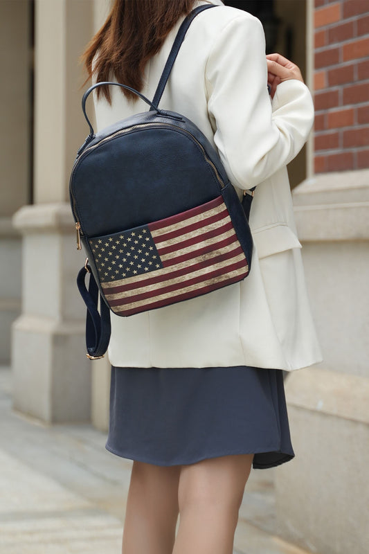 Beige Mkf Collection Briella Flag Backpack By Mia K