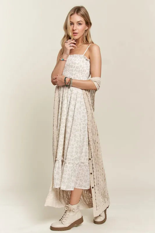 Adora Smocked Floral Ruffled Hem Cami Dress