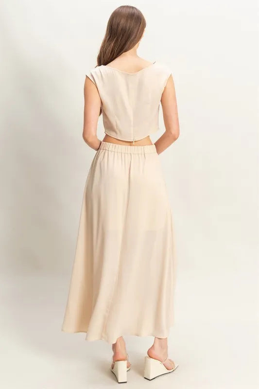 Champagne Hyfve Sleeveless Top And Maxi Skirt Set 3