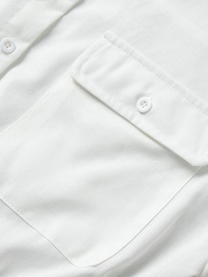 Casual Button Front Long Sleeve Romper