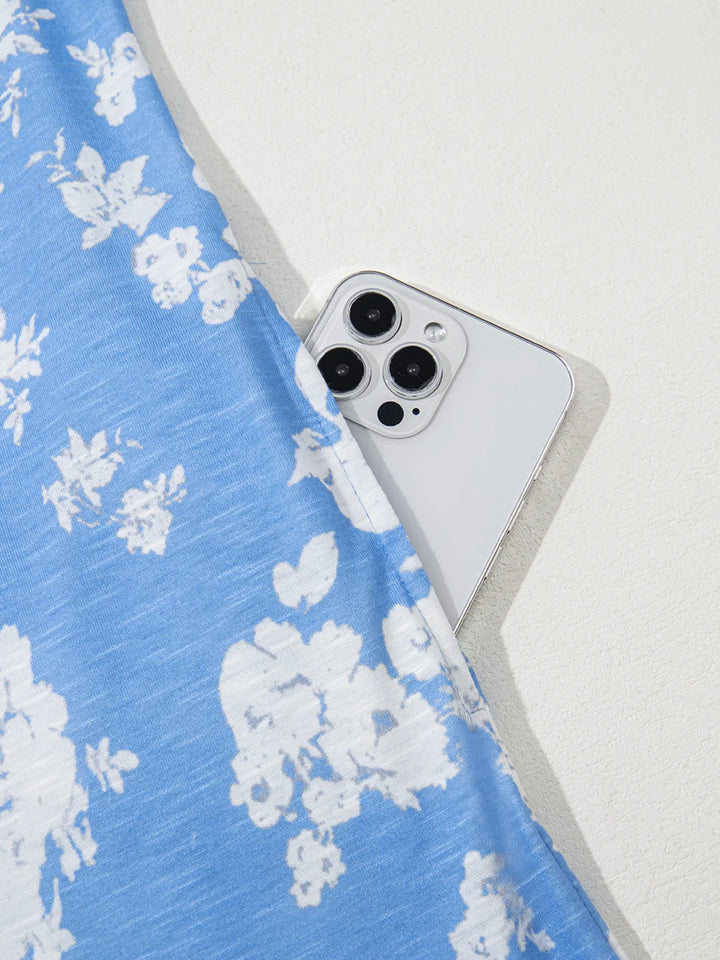 Printed Button Front Wide Leg Jumpsuit