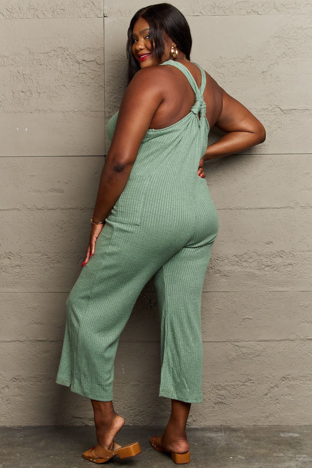 Sage Heyson Dont Get It Twisted Full Size Rib Knit Jumpsuit