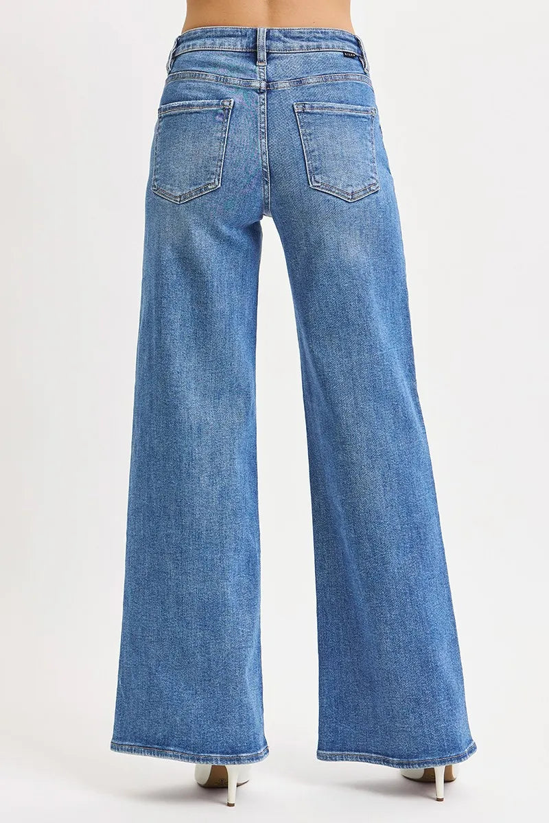 Medium Risen Full Size High Rise Wide Leg Jeans Plus Size 1