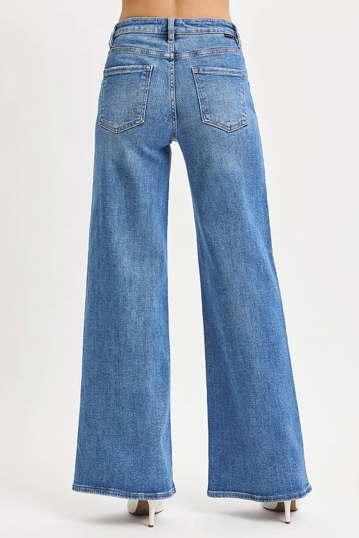 Medium Risen Full Size High Rise Wide Leg Jeans Plus Size 1