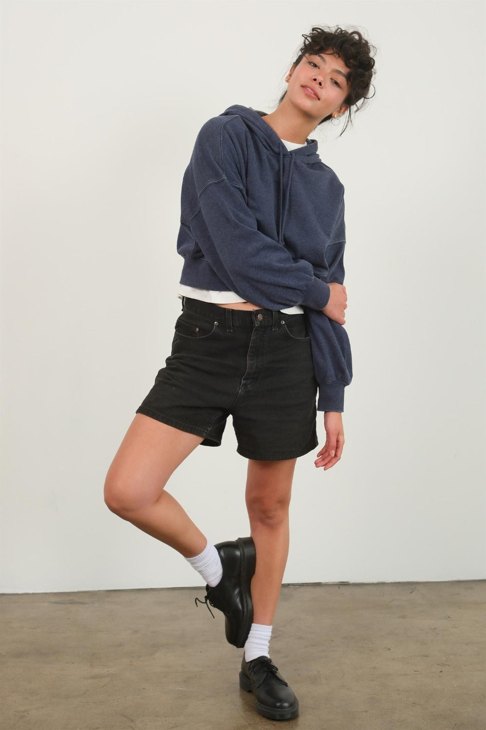 Hyfve Drop Shoulder Cropped Hoodie