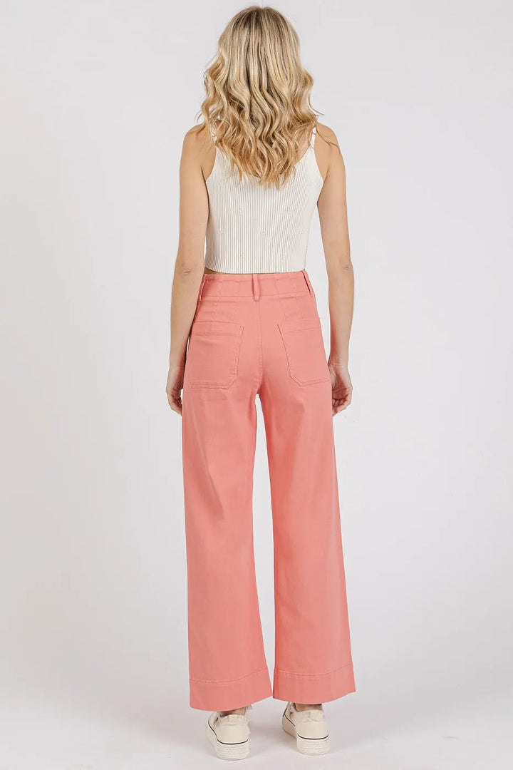 Mittoshop Twill Patch Pocket High Rise Wide Leg Pants 1