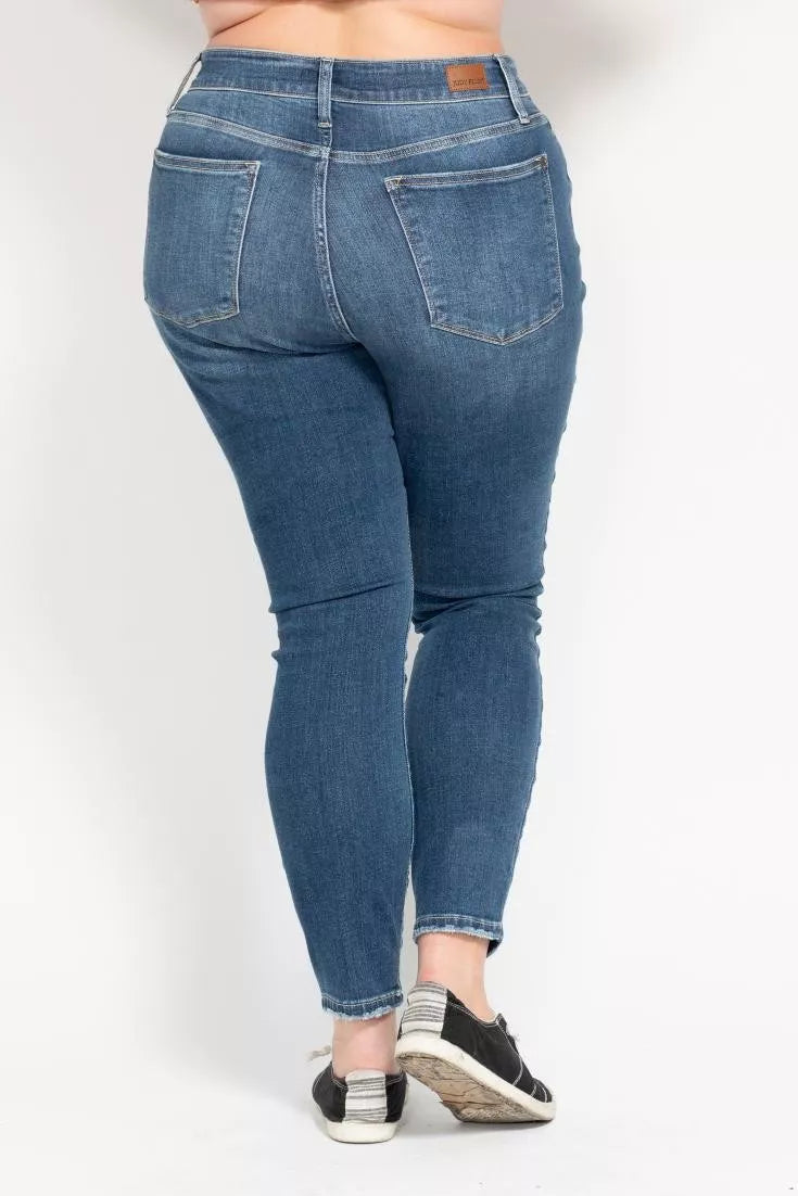 Md Judy Blue Full Size High Rise Button Fly Skinny Jeans Plus Size