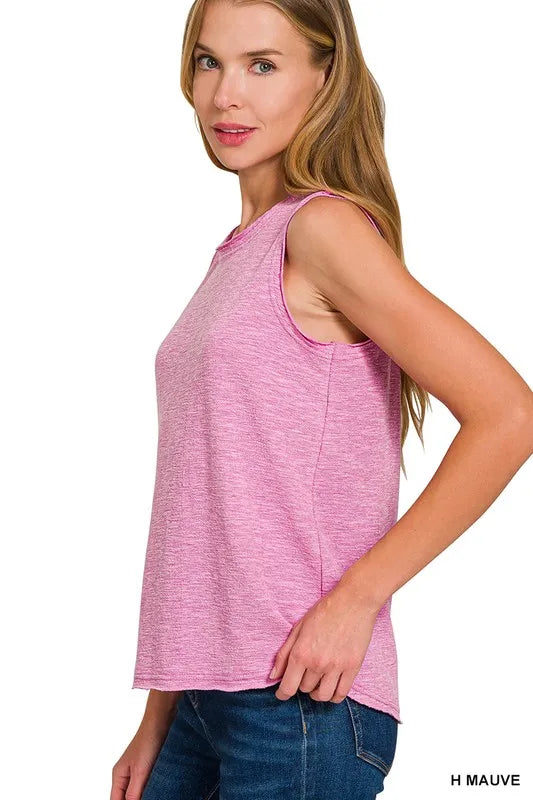Zenana Cotton Slub Tank Pants Set 2