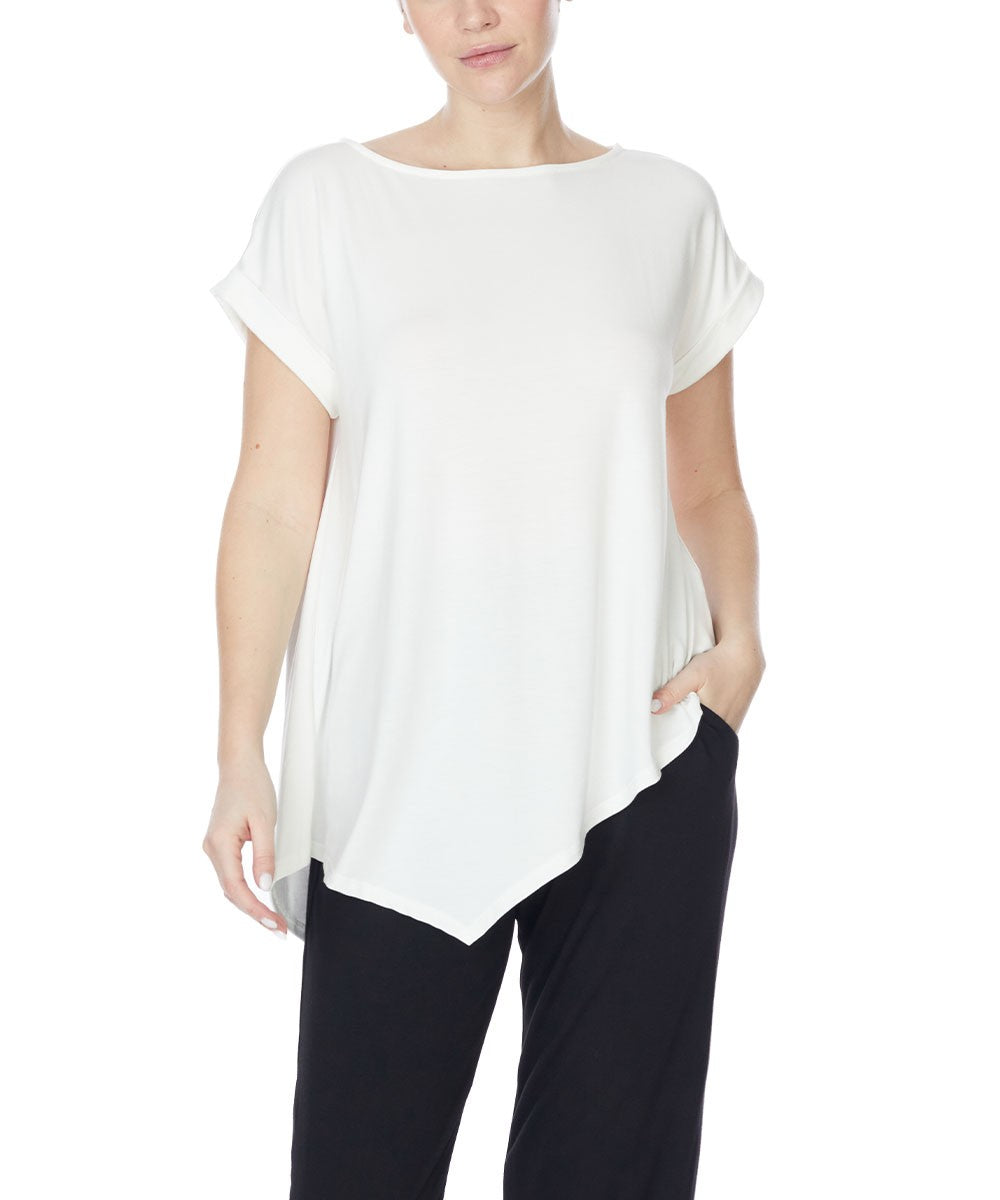 Dull Grey Bamboo Assymestric Tunic