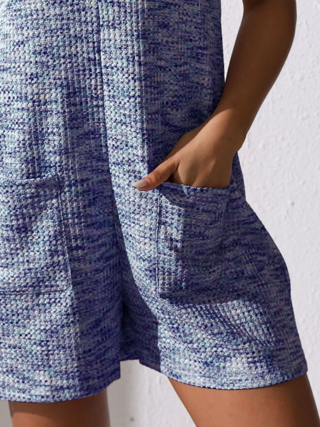 Yellow Full Size Button Front Romper With Pockets Plus Size