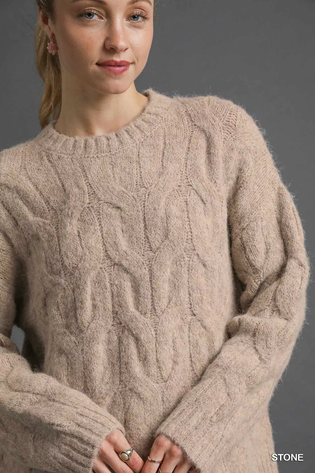 Umgee Cable Knit Cozy Sweater 1