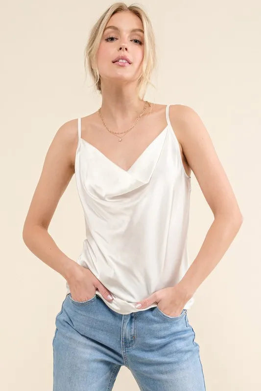 White And The Why Satin Cami With Adjustable Strap