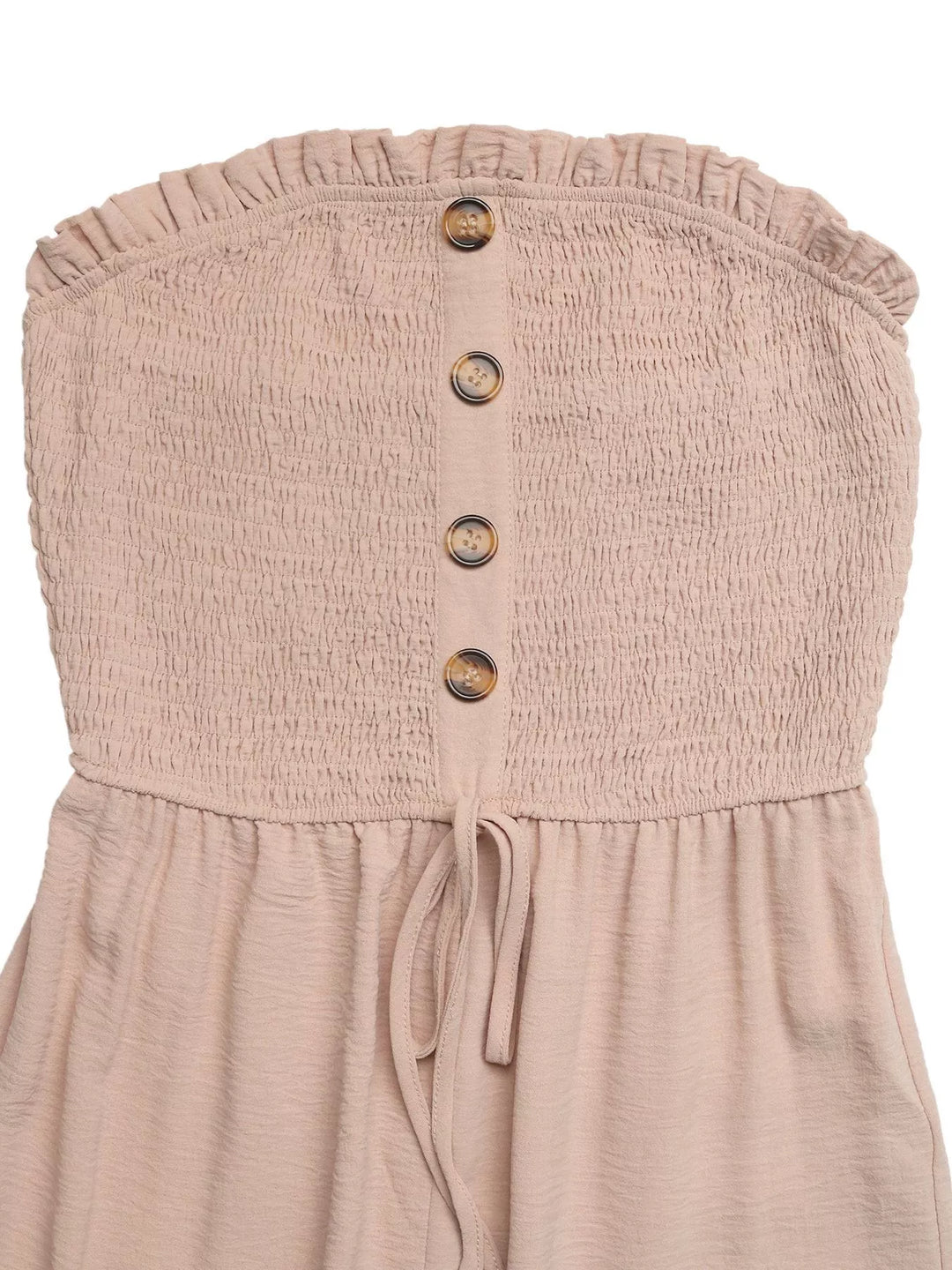 Smocked Tube Top Wide Leg Jumpsuit