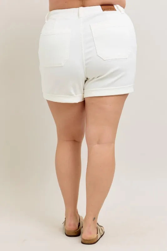 Judy Blue Plus Size High Waist Cuff Denim Shorts