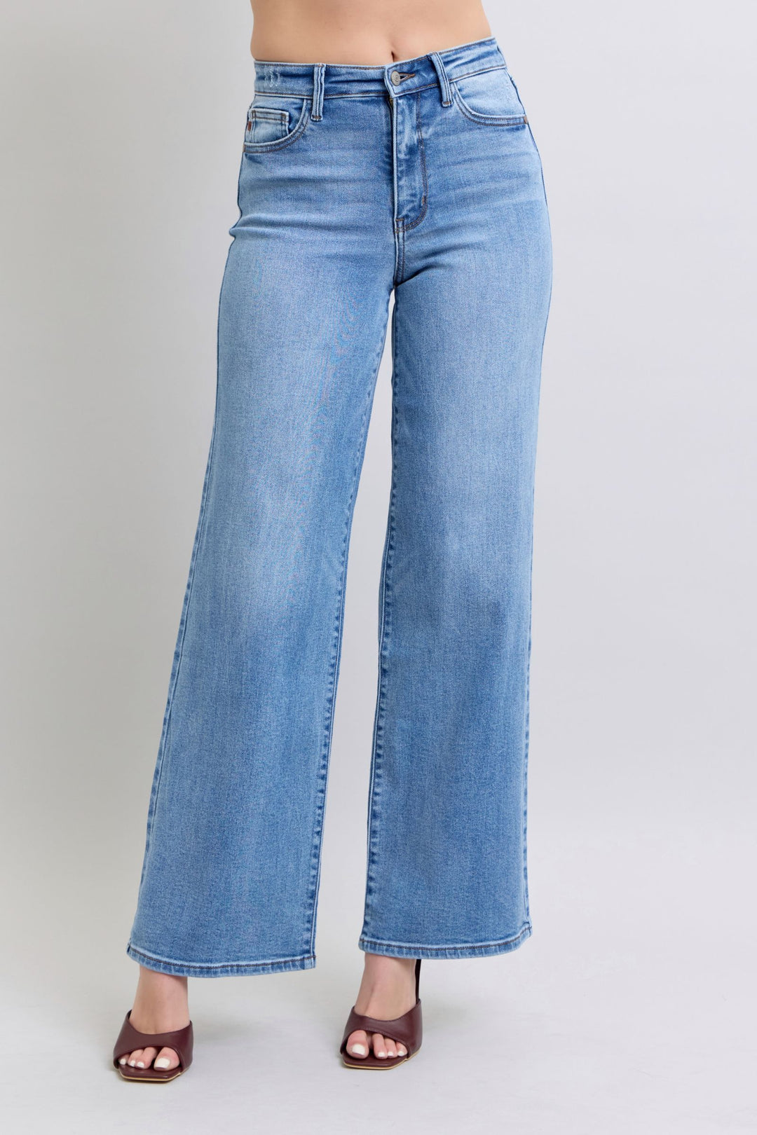 Medium Judy Blue Full Size Wide Leg Jeans With Pockets
