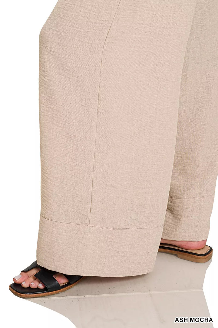 Zenana Woven Airflow Drawstring Pants