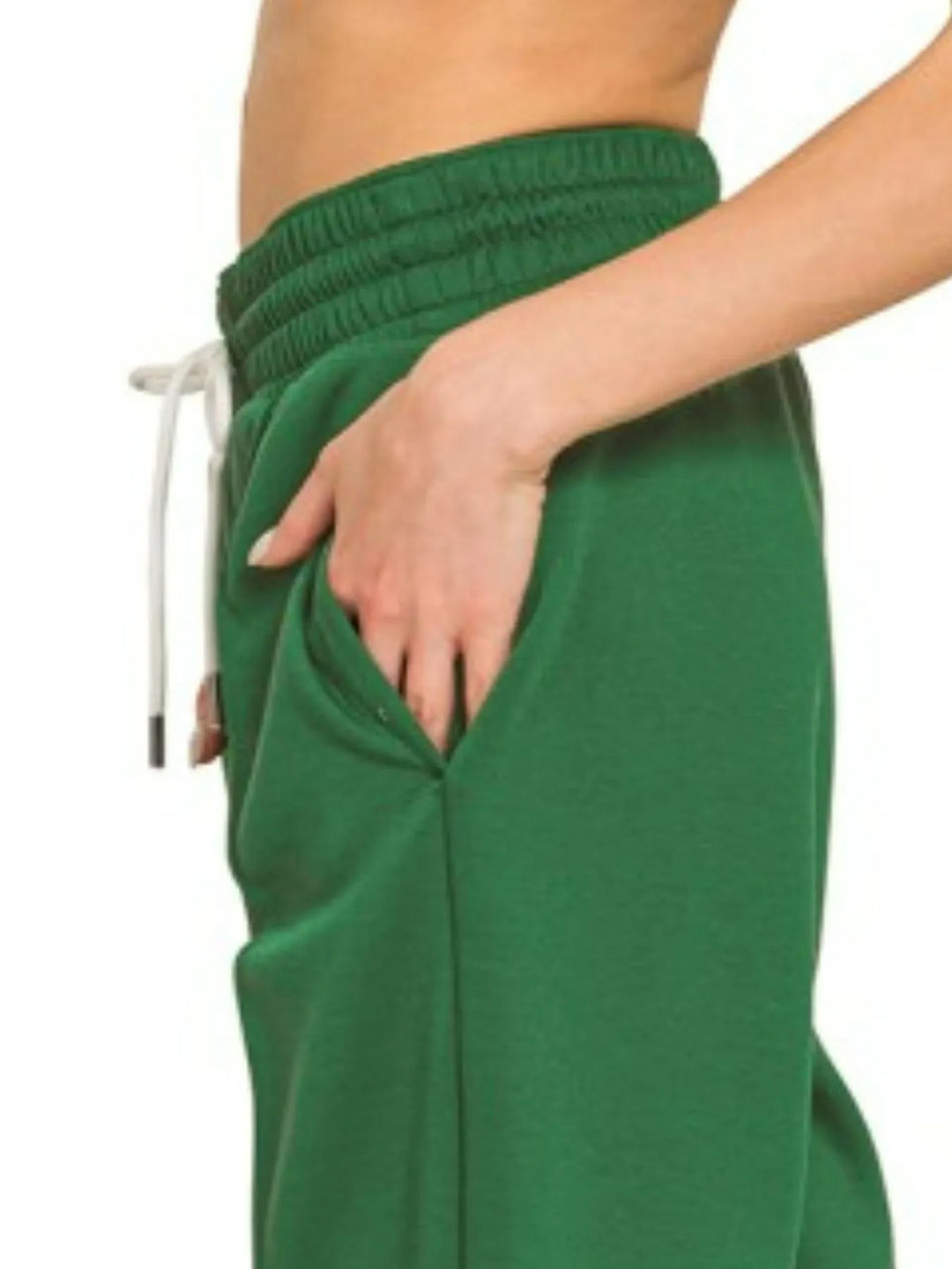 Dk Green Zenana Drawstring Scuba Sweatpants With Pockets 2