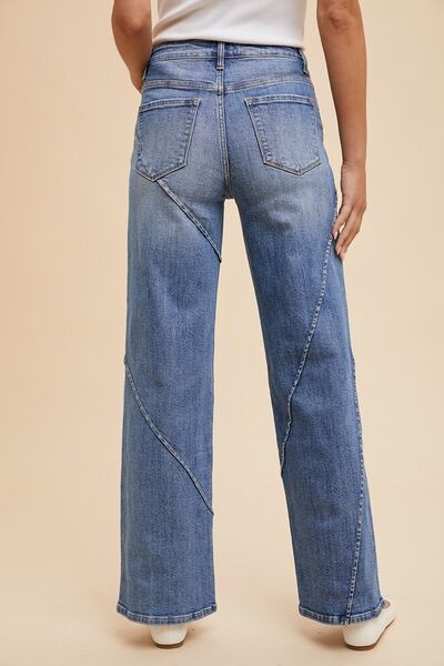 Medium Annie Wear Decorative Seams Wide Leg Jeans