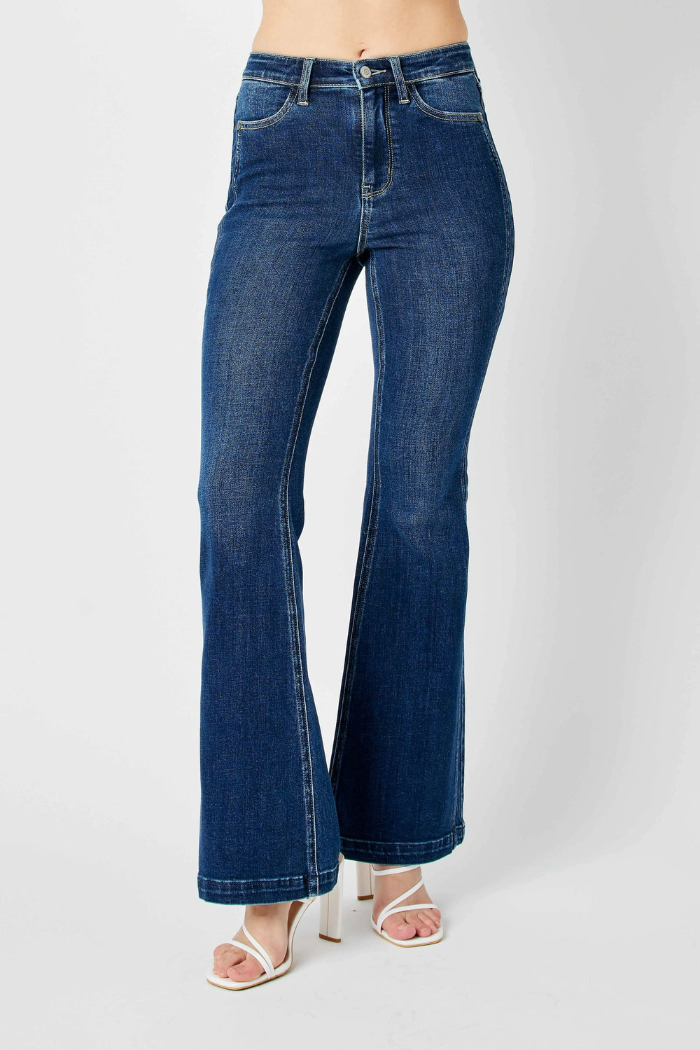 Dk Judy Blue Full Size Hw Angled Side Seam Detail Flare Jeans Plus Size