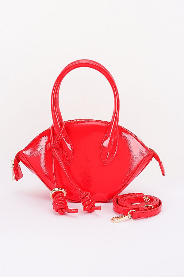 Patent Leather Top Handle Small Clutch