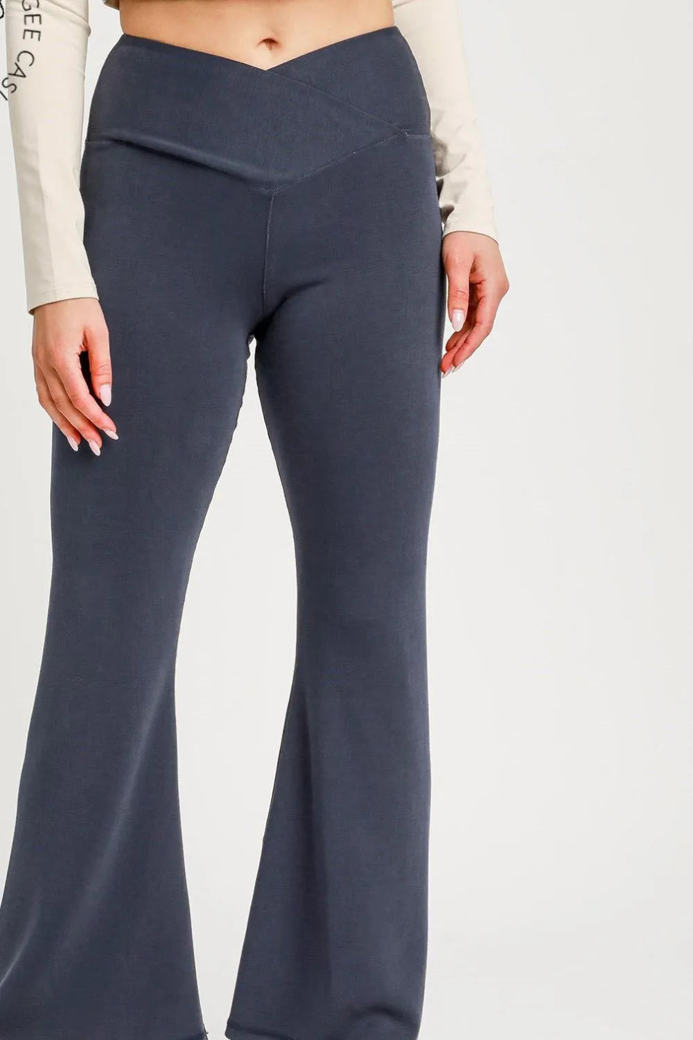 Dark Navy Umgee High Waisted Flare Leggings 1