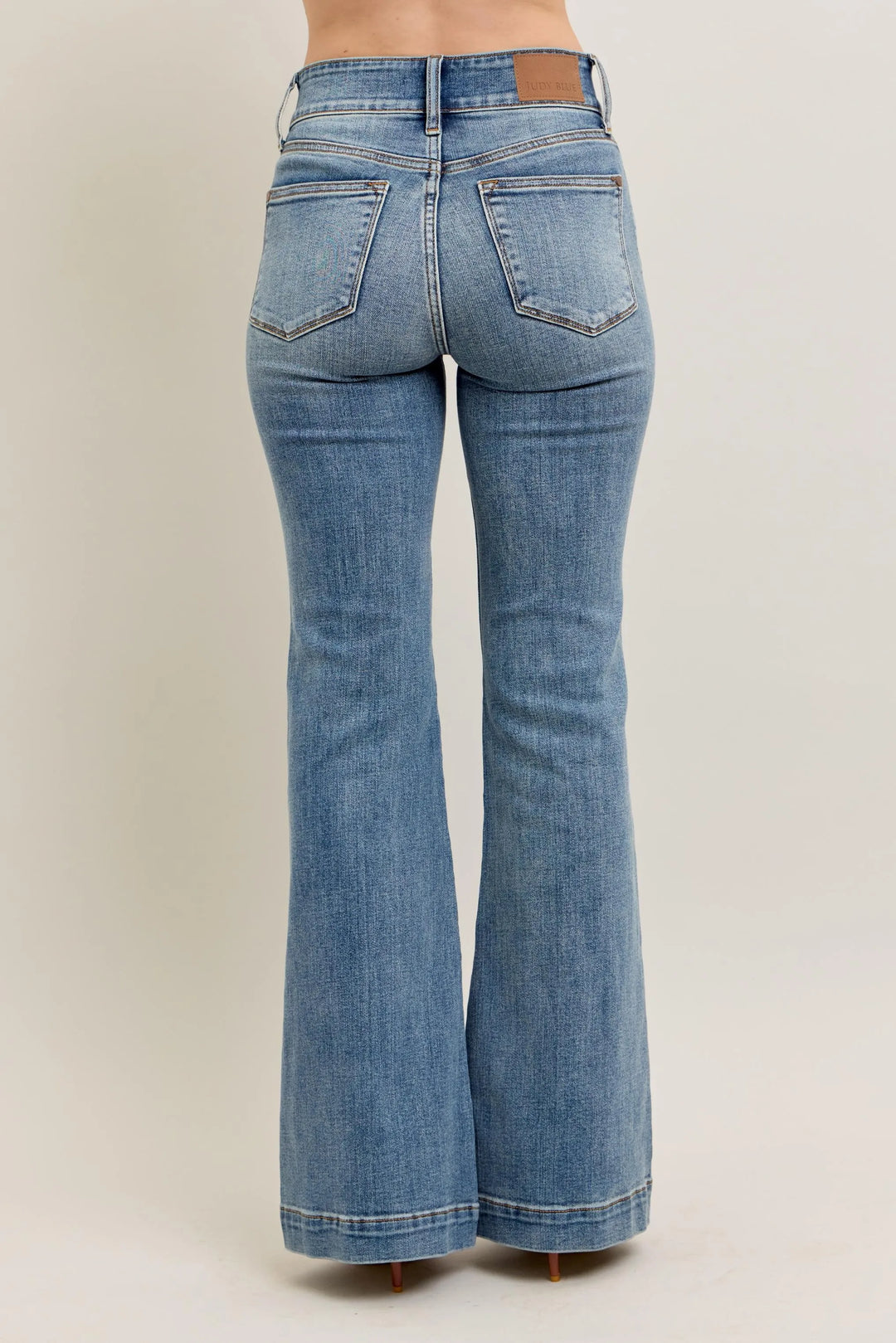 Md Judy Blue Full Size High Waist Flare Denim Jeans With Front Seam Detail Plus Size