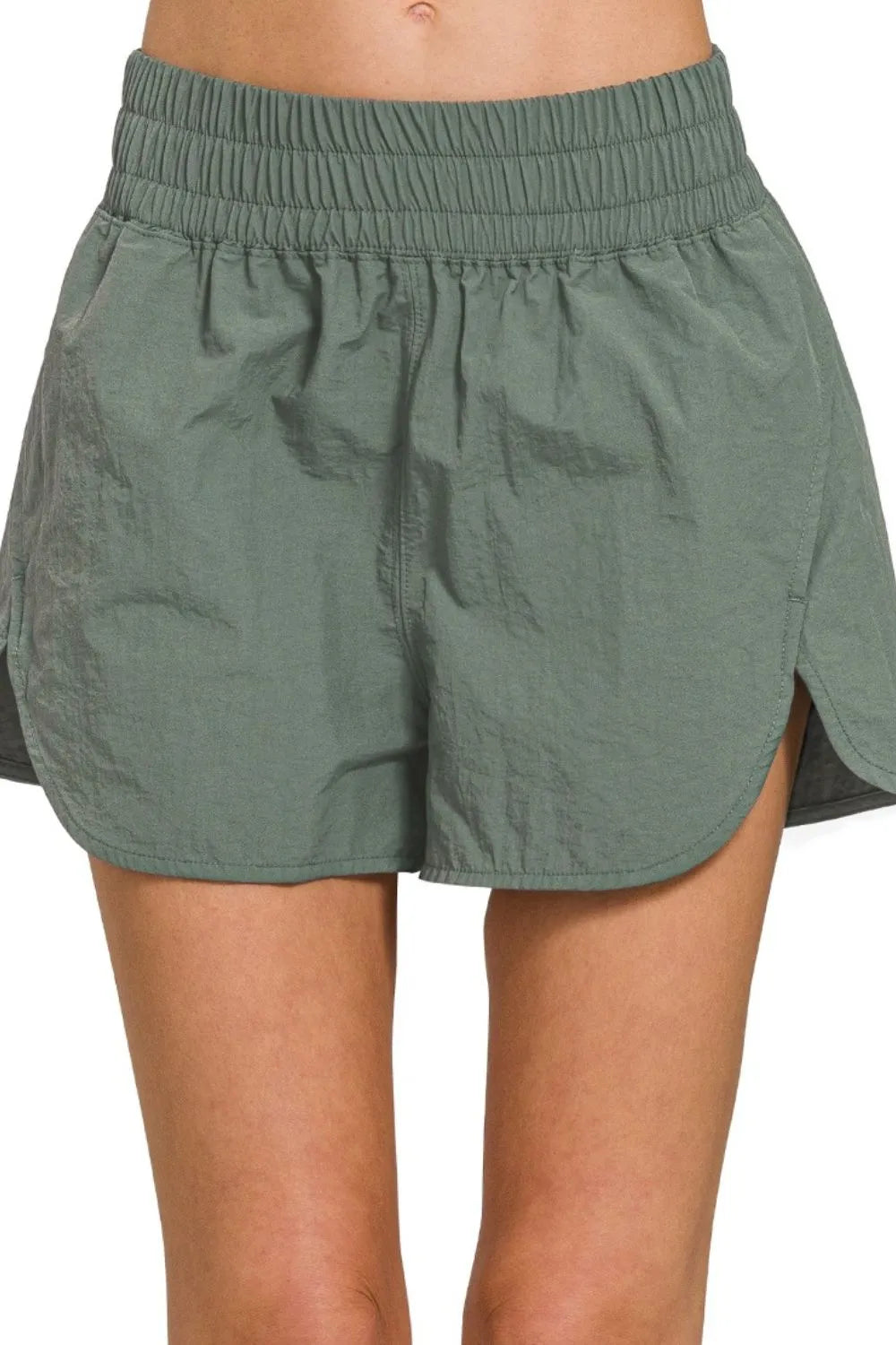 Ash Jade Zenana Windbreaker Smocked Waistband Running Shorts