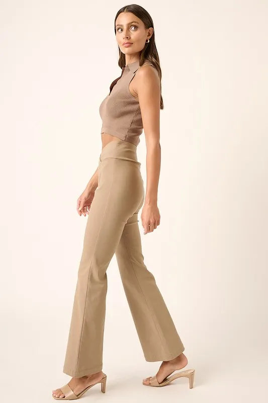 Mittoshop Surplice V Waist Flare Pants 2