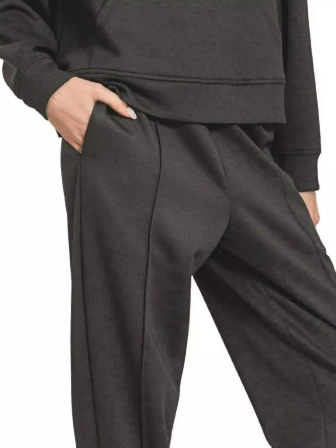 Black Zenana Scuba Half Zip Sweatshirt And Joggers Set