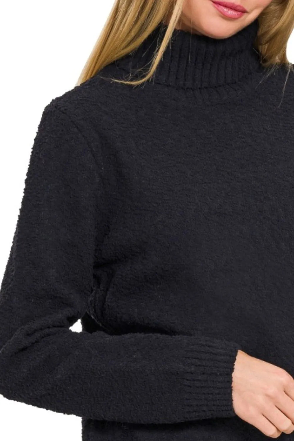 Black Zenana Turtle Neck Long Sleeve Sweater