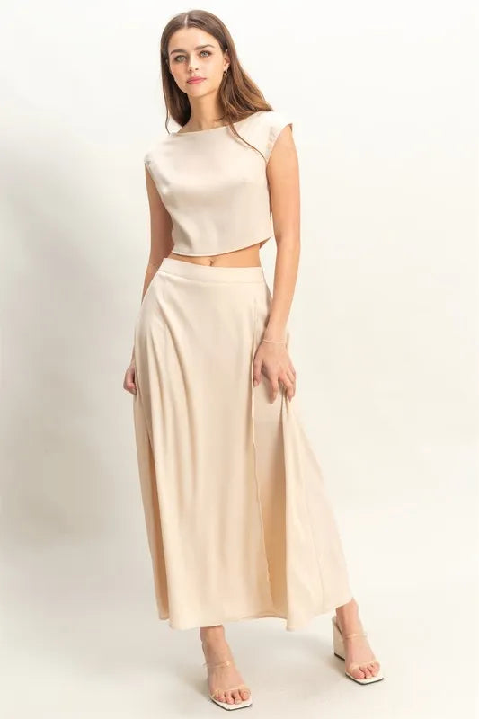 Champagne Hyfve Sleeveless Top And Maxi Skirt Set 3