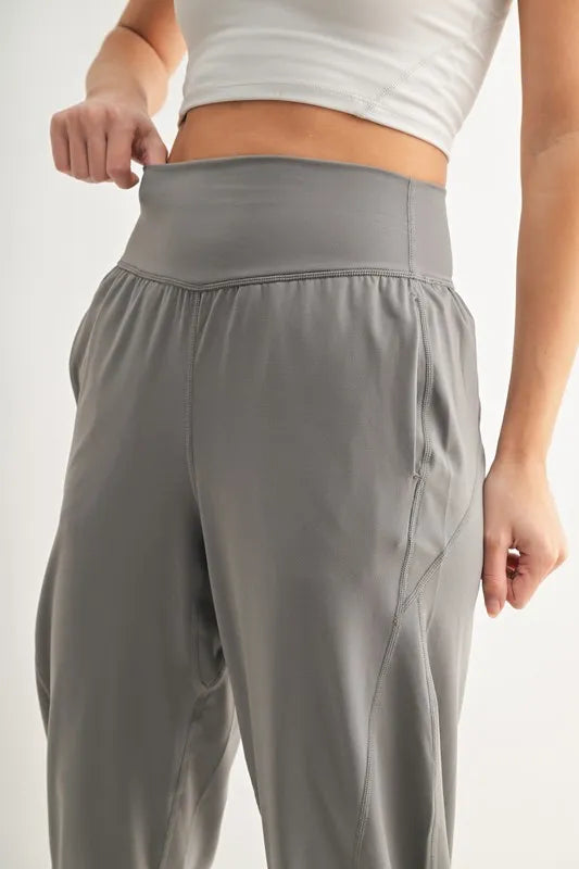 New Pewter Mono B Flowbarrel High Waist Active Pants
