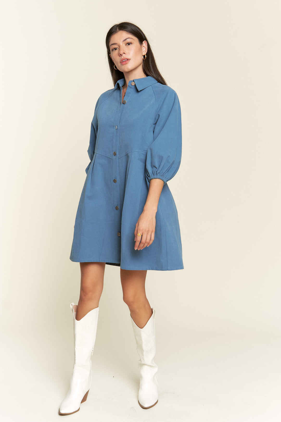 CAMEL Washed Denim Style Dress