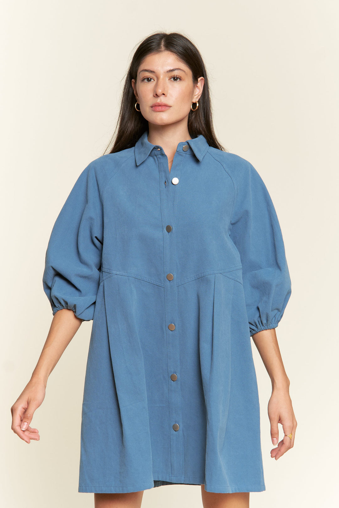 BLUE Washed Denim Style Dress