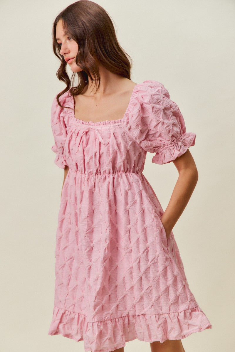 So Me Texture Woven Ruching On Bust Mini Dress 1