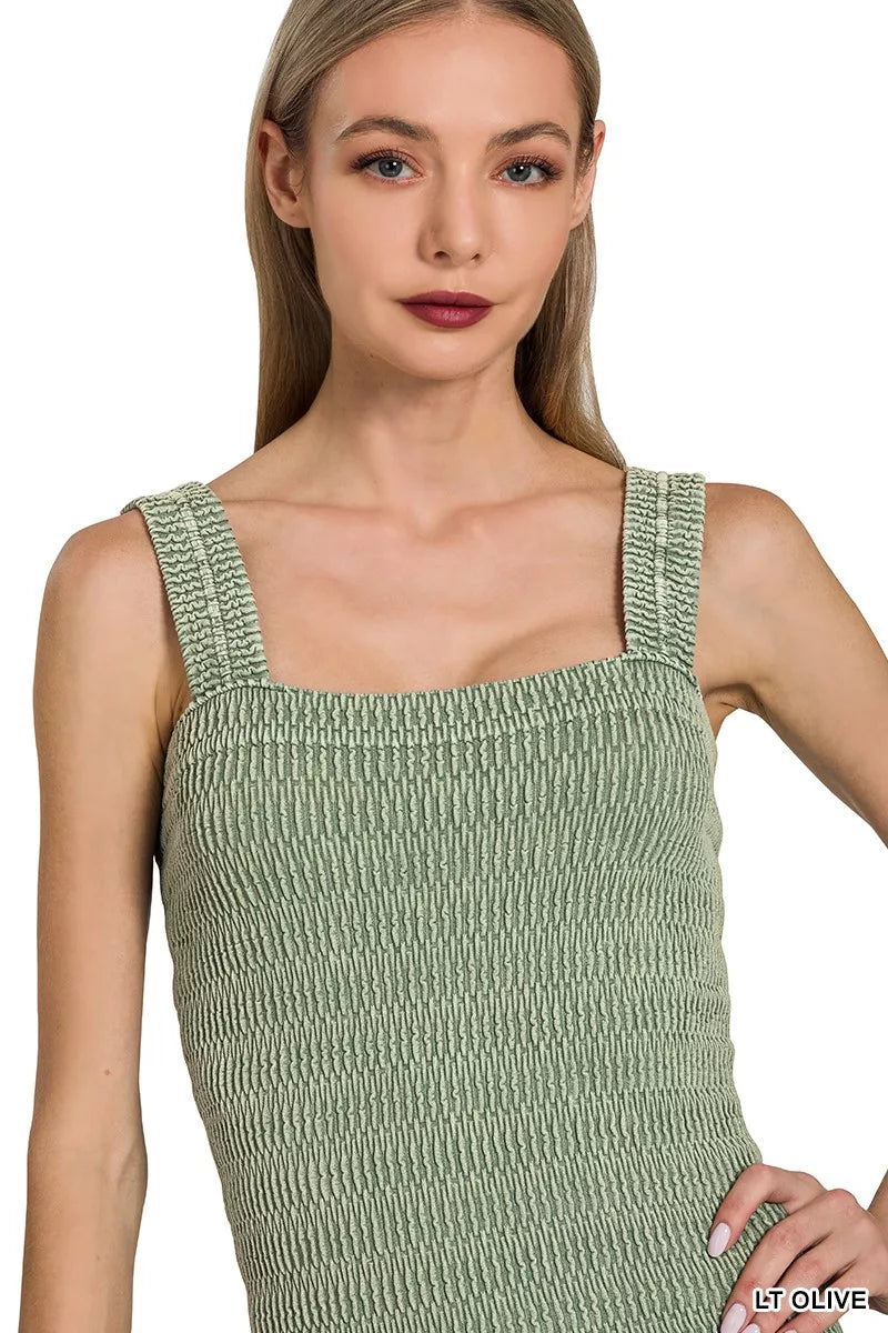 Zenana Seamless Winkle Stone Washed Tank Top 1