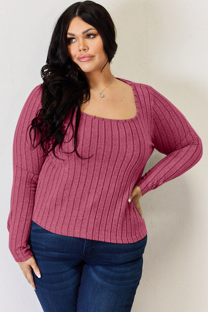 Basic Bae Full Size Ribbed Long Sleeve T Shirt