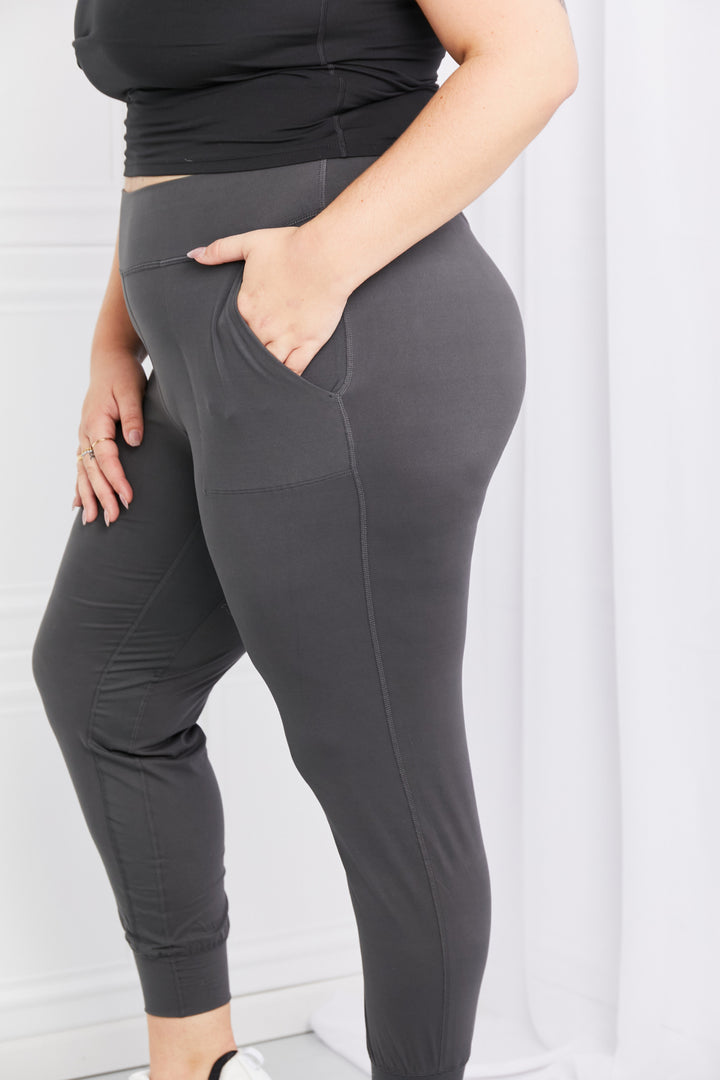 CHARCOAL Leggings Depot Full Size Pocketed High Waist Pants