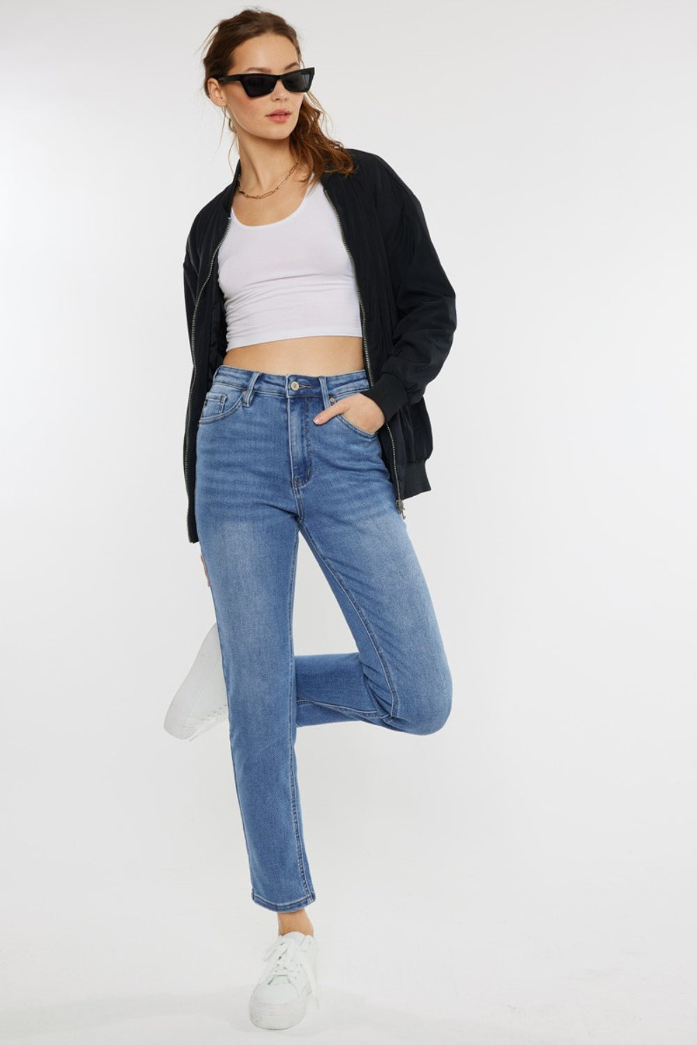 ML Kancan Full Size Cats Whiskers High Waist Jeans
