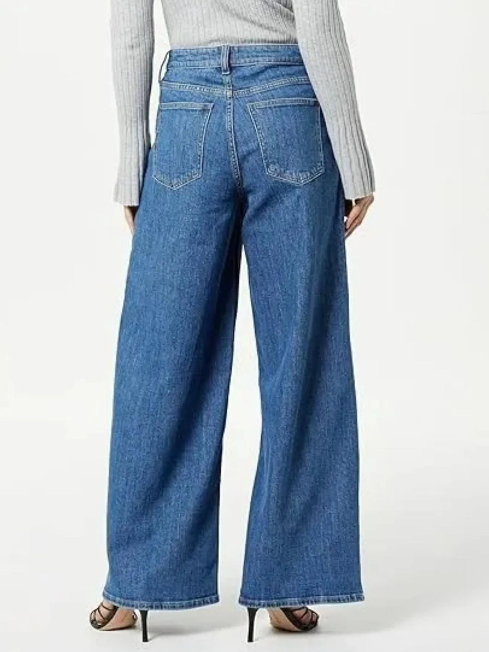 Dark Blue Full Size Wide Leg Jeans Plus Size