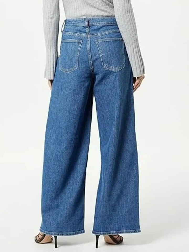 Dark Blue Full Size Wide Leg Jeans Plus Size