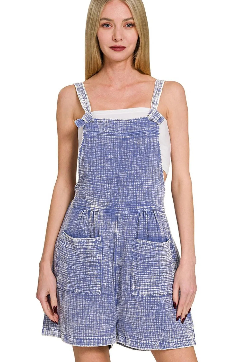 Marlin Zenana Woven Double Gauze Acid Washed Romper 4