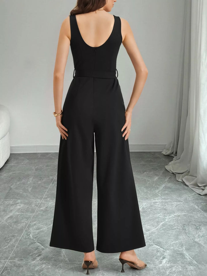Color Block Wide Leg Jumpsuit