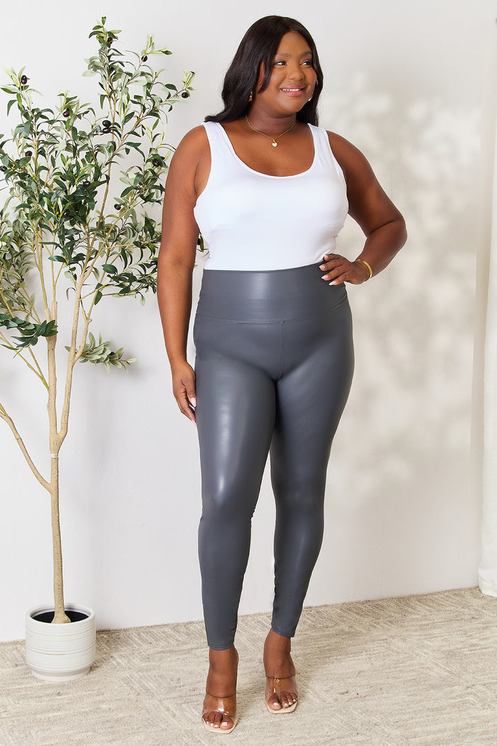 Loveit Full Size Wide Waistband High Waist Leggings