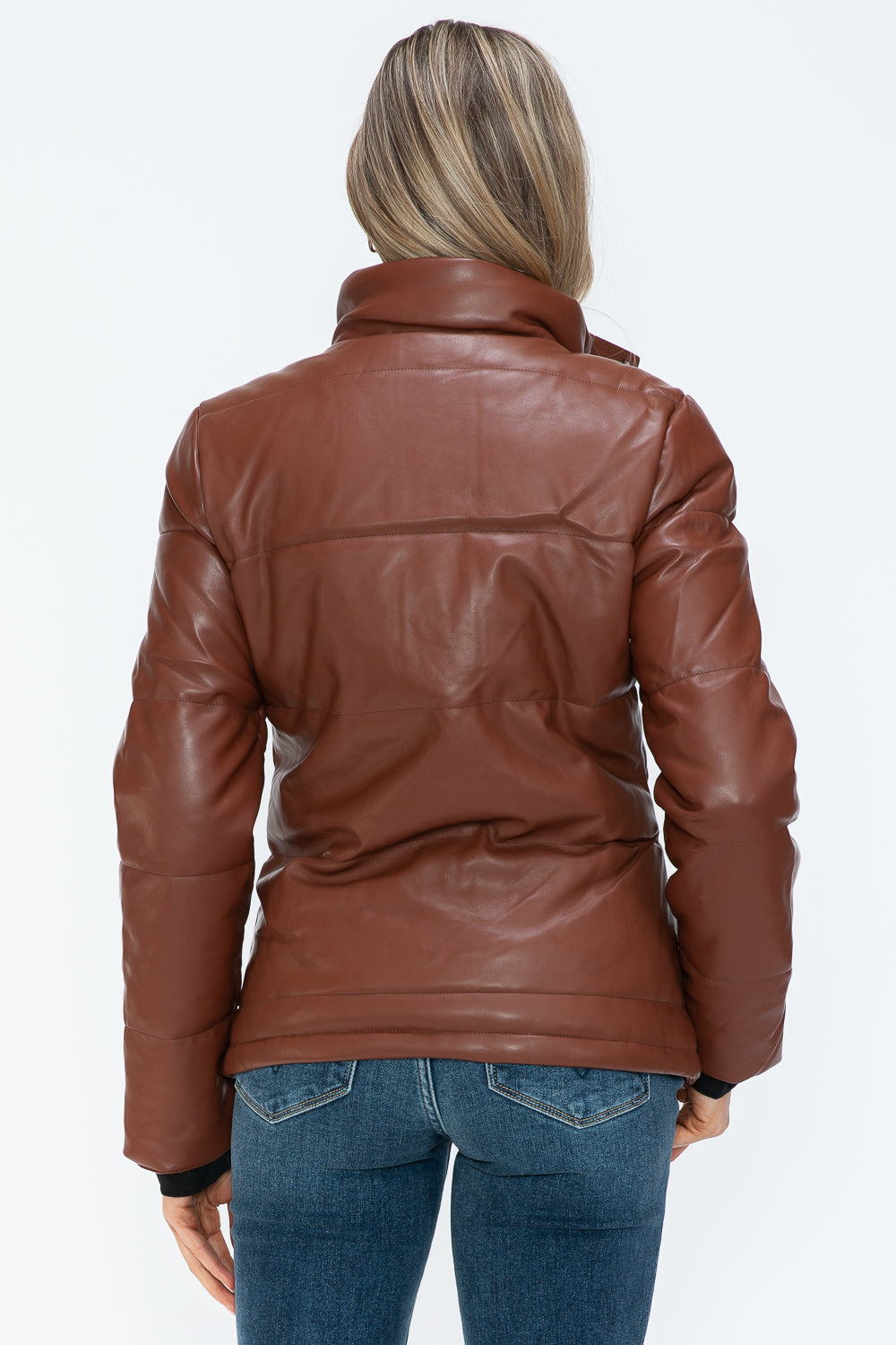 Brandy Ymi Pocketed Zip Up Turtleneck Puffer Jacket