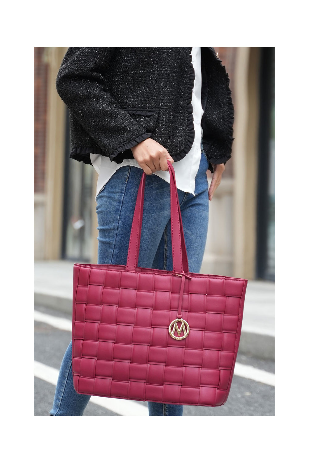 Black Mkf Collection Rowan Woven Tote Bag By Mia K