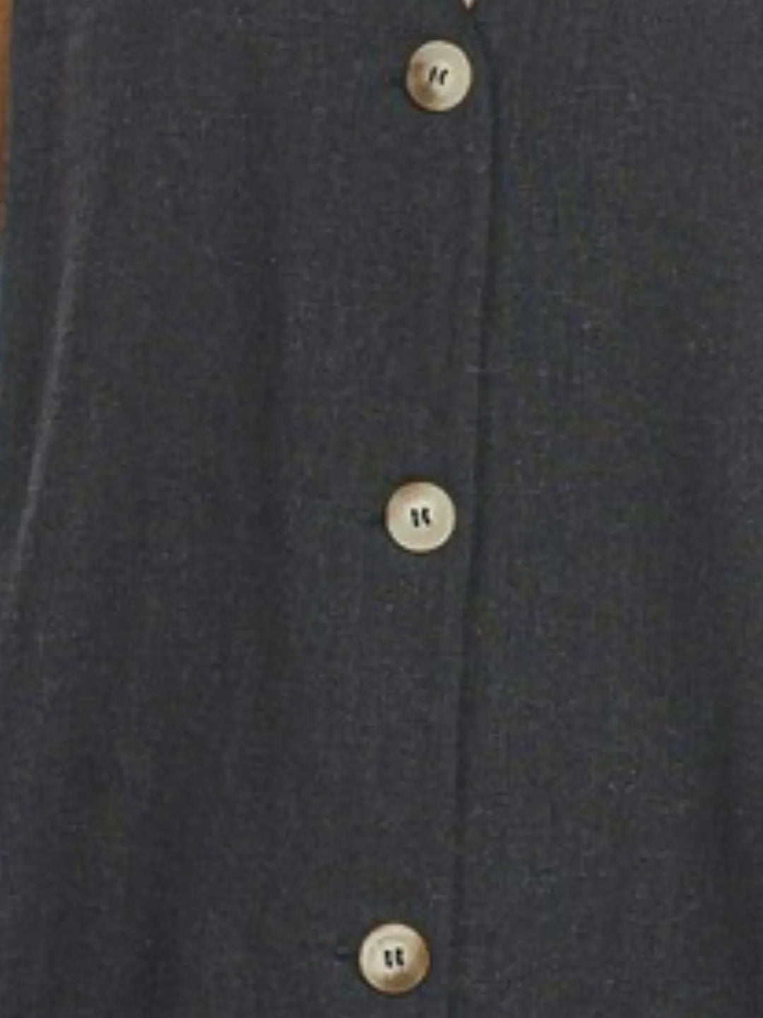 Black Zenana Side Slit Button Front Vest