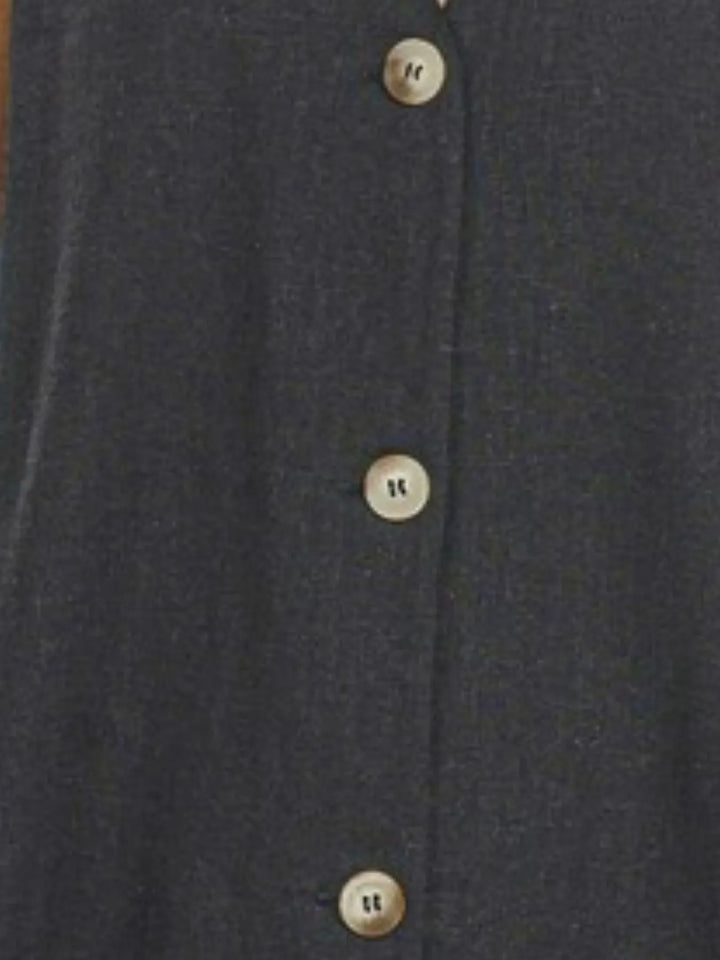 Black Zenana Side Slit Button Front Vest