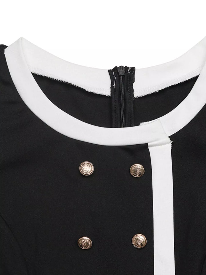 Button Decor Long Sleeve Wide Leg Jumpsuit