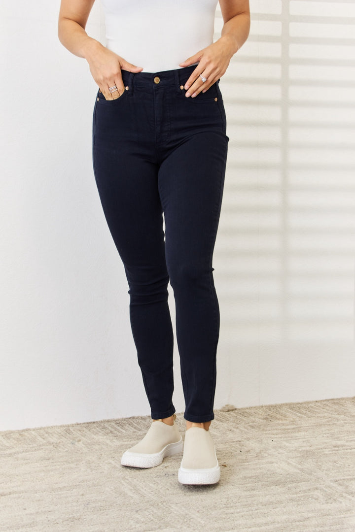 NAVY Judy Blue Full Size Garment Dyed Tummy Control Skinny Jeans